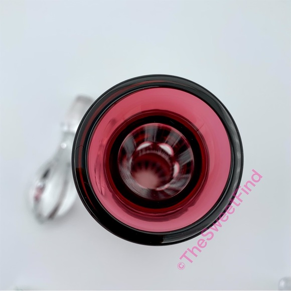 Nachtmann Nierstein Cranberry Ruby Cut to Clear Crystal Decanter RARE 1960s MINT - Picture 10 of 16